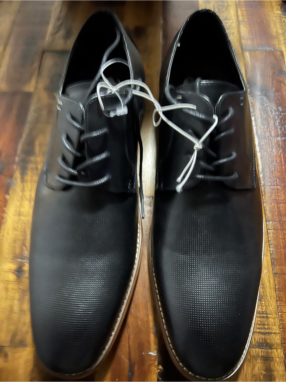 Kenneth Cole Reaction Black Perforated Leather Derby Shoes